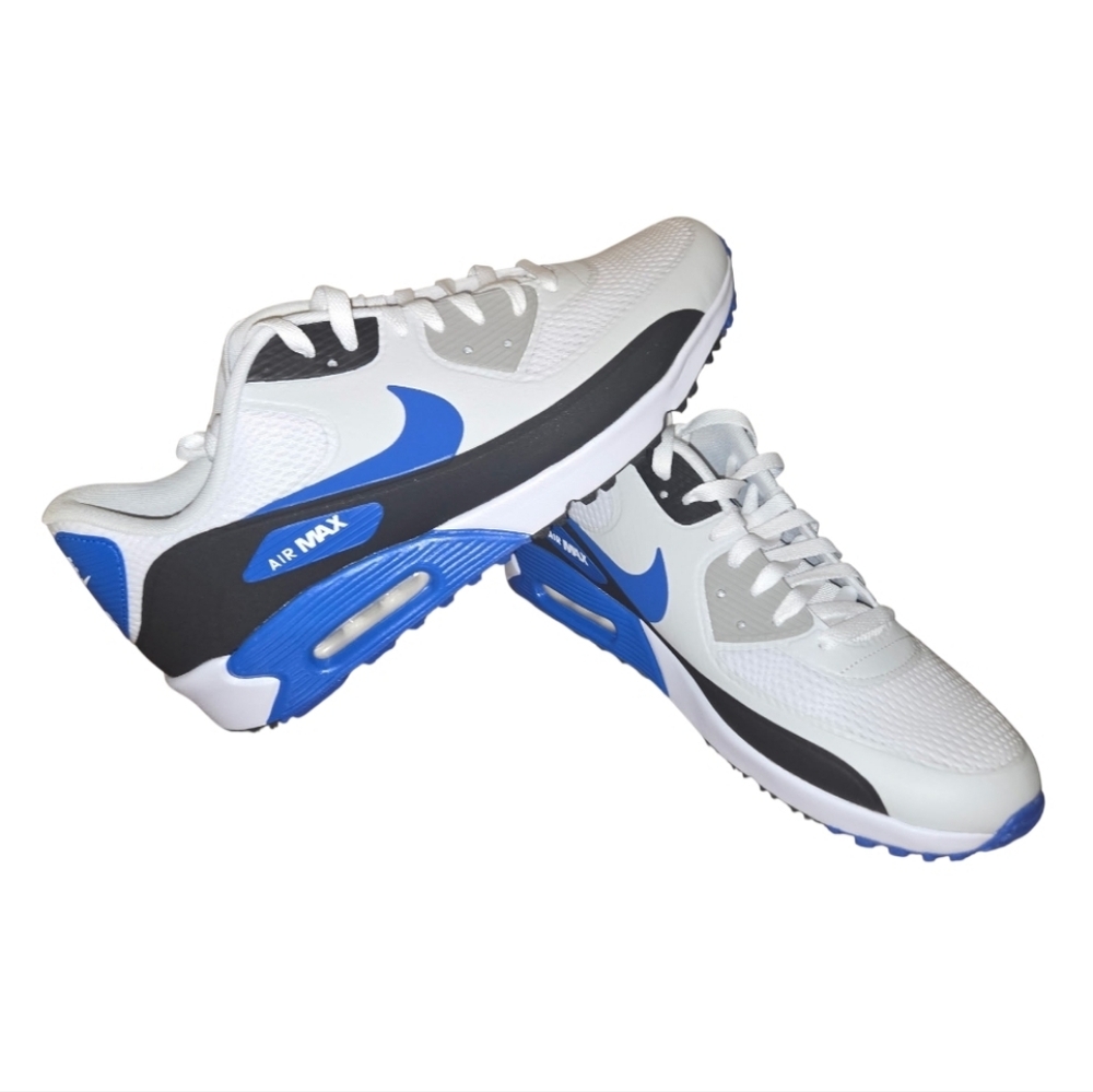 Nike Air Max 90 G Golf Shoes - White/Black/Photon Dust/Game Royal
